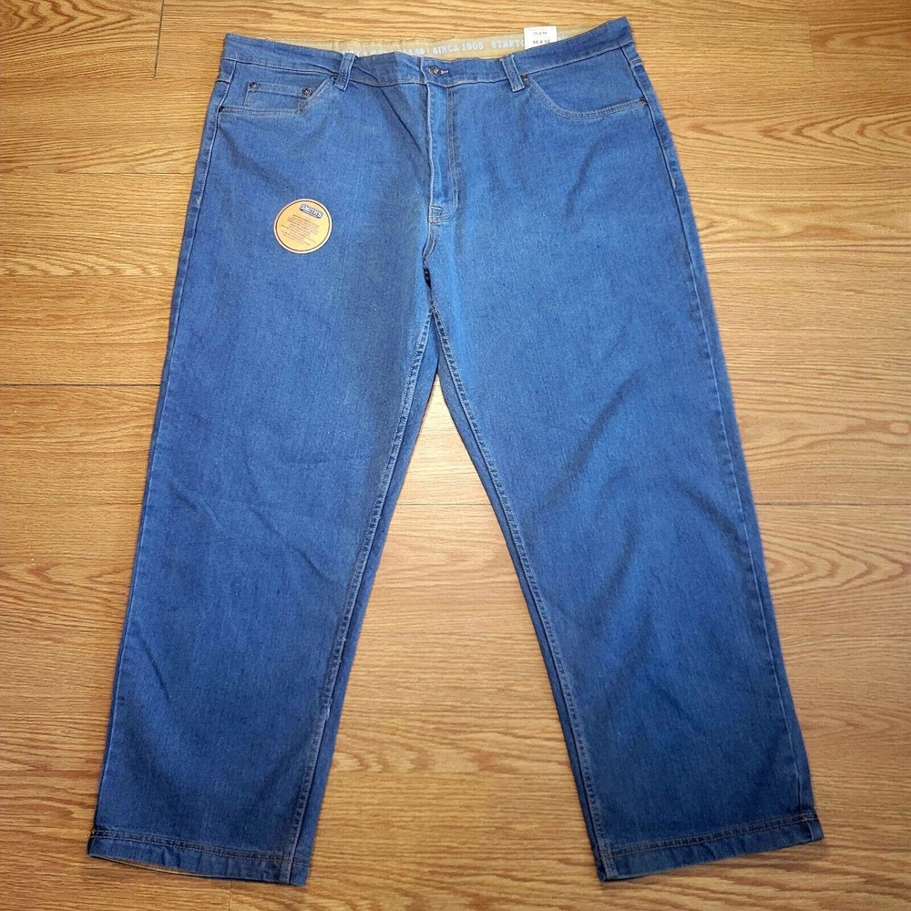 Smith's Workwear Men's Stretch 5 Pocket Work Jean Size 46x30 Medium Blue Wash